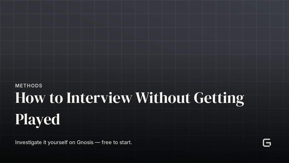 How to Interview Without Getting Played